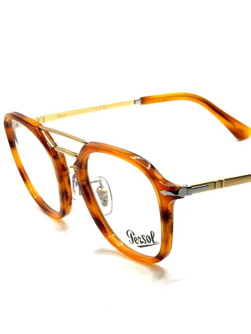 NEW PERSOL PO 3352-V 960 STRIPED BROWN UNISEX EYEGLASSES 51MM 22 145